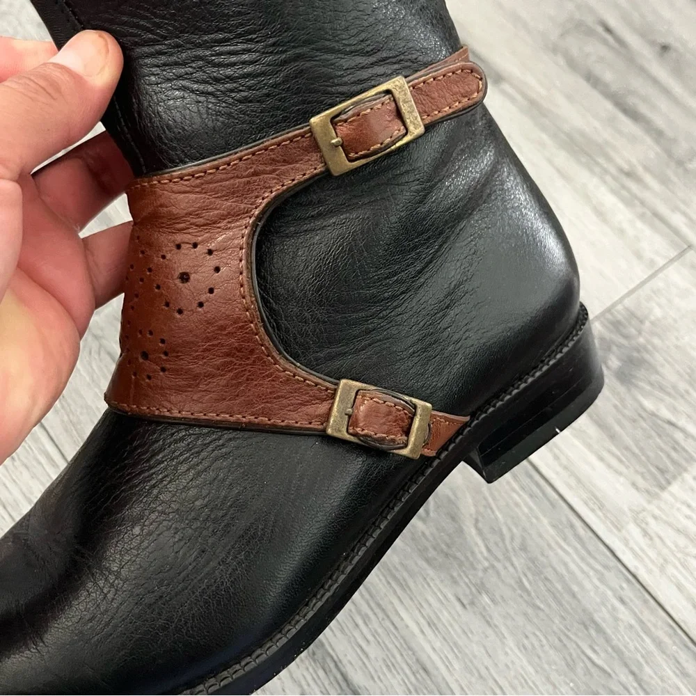 FRANCO CUADRA Belmont Black and Brown Leather Riding Boots Sz 24 MX / 7 US - Picture 5 of 10